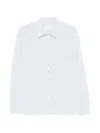 Prada Striped Shirt Zip Front Point Collar In Multi