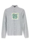 Prada Check-pattern Pocket Shirt In Gray