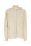 Prada Silk Button-front Shirt In Neutral