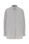 Prada Grey Regular Stripes Shirt In Gray