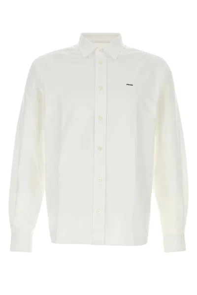 Prada Oxford Cotton Shirt In White