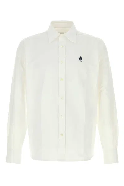 Prada White Oxford Shirt In Neutral
