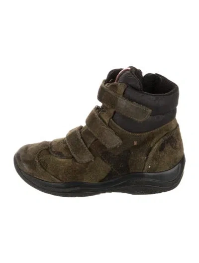 Pre-owned Prada Babies' Camo Strap Sneakers In Green