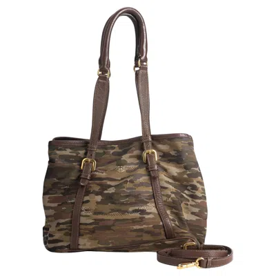 Pre-owned Prada Camouflage 2 Way Tote In Black