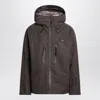 Prada Hooded Jacket Adjustable Drawstrings Waterproof Design In Brown