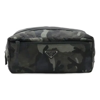Pre-owned Prada Camouflage Nylon Leather Pouch () In Multi