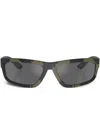 Prada Camouflage Rectangle-frame Sunglasses In Green