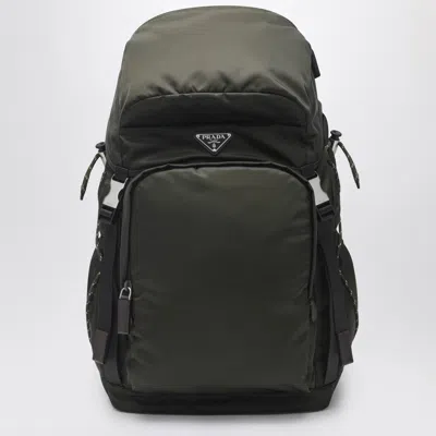 Prada Camouflage Re-nylon And Leather Mini Speedrock Backpack In Black