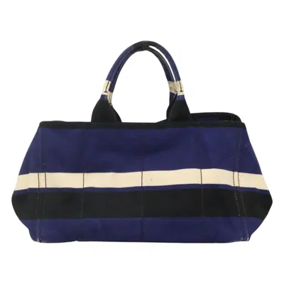 Pre-owned Prada Canapa Blue Canvas Tote Bag ()