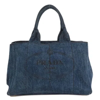 Prada Canapa Blue Denim - Jeans Tote Bag ()