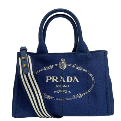Pre-owned Prada Canapa Canapa Handbag () In Blue