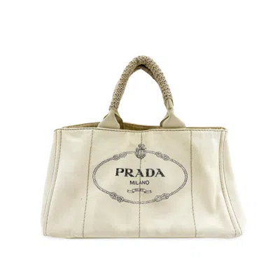 Pre-owned Prada Canapa Canvas Beige Canvas Tote Bag Bag ()