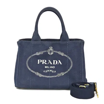 Prada Canapa Canvas Handbag () In Blue