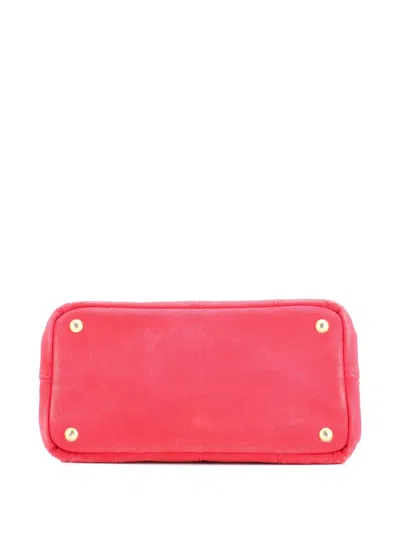 Pre-owned Prada Canapa Canvas Mini Tote Bag In Red