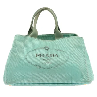 Pre-owned Prada Canapa Canvas Tote Bag () In Blue