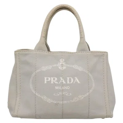 Pre-owned Prada Canapa Convertible Tote Canvas Canvas Bag () In Gray