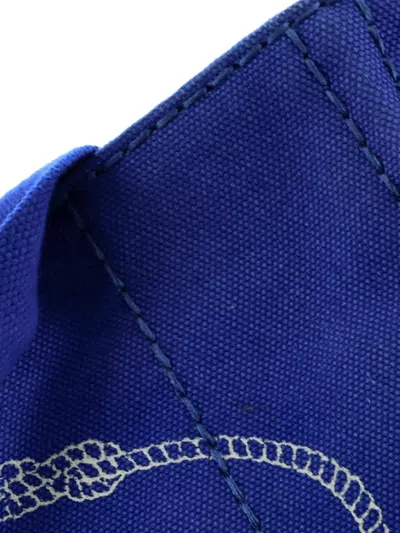 Pre-owned Prada Canapa Denim Mini Tote Bag In Blue