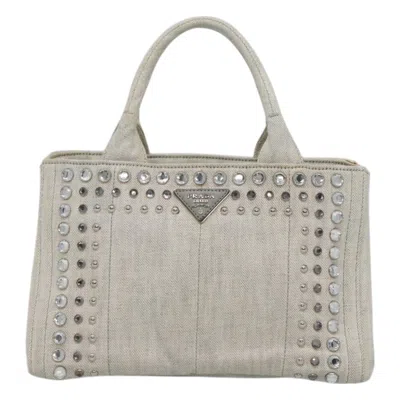 Pre-owned Prada Canapa Grey Denim - Jeans Handbag ()