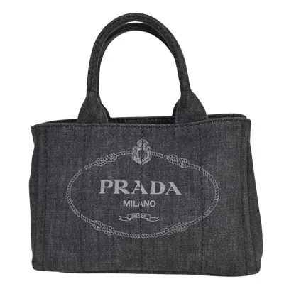 Prada Canapa Canvas Tote Bag () In Grey