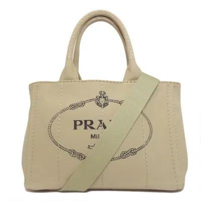 Pre-owned Prada Canapa Handbag () In Sand
