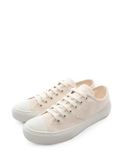 Pre-owned Prada Canapa Low-top Sneakers In White