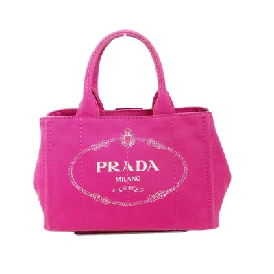 Prada Canapa Pink Canvas Tote Bag ()