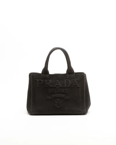 Prada Canapa Tote Bag In Black