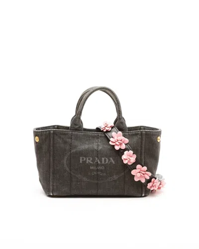 Prada Canapa Tote Bag In Brown