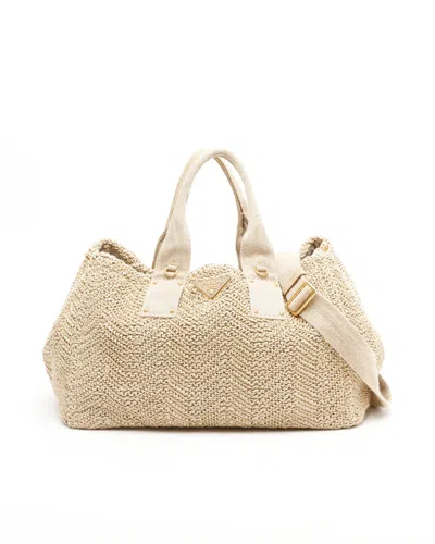 Prada Canapa Tote Bag In Nude