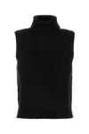 Prada Sleeveless High Neck Ribbed Hem Knitwear