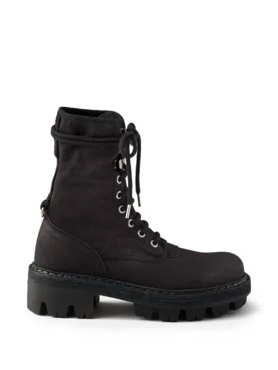 Prada Canvas Ankle Boots