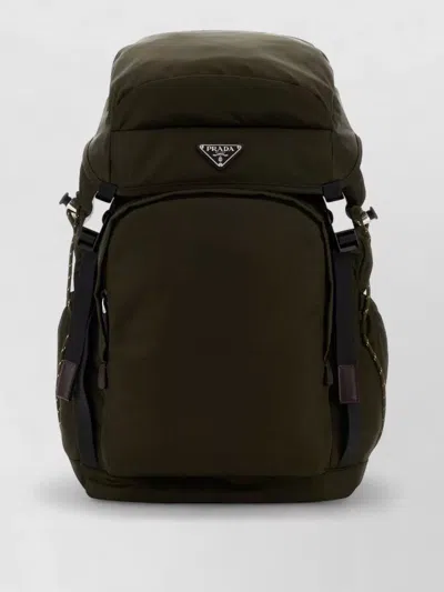 Prada Canvas Backpack Adjustable Straps Side Pockets Handle In Purple
