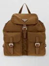 Prada Canvas Backpack Adjustable Straps Top Handle In Brown