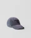 Prada Womens Blue Brand-embroidered Canvas Baseball Cap In Baltic Blue