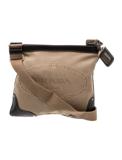 Pre-owned Prada Canvas Belt Bag In Neutral