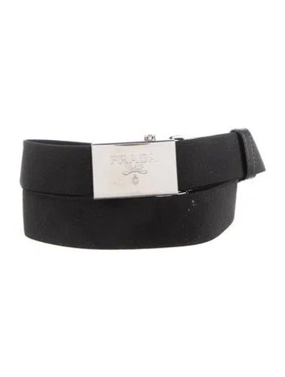 Pre-owned Prada Canvas Belt In Black
