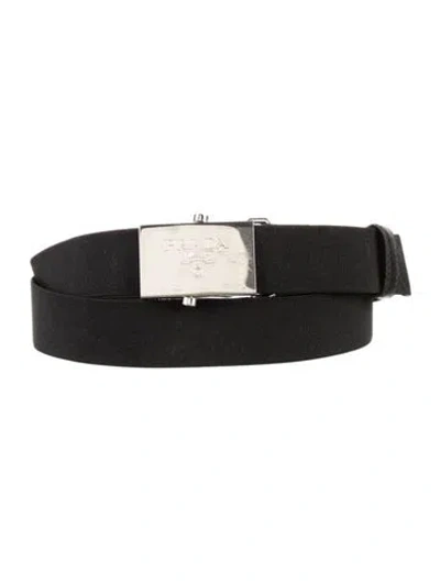 Pre-owned Prada Canvas Belt In Black