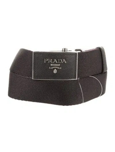 Pre-owned Prada Canvas Belt In Black