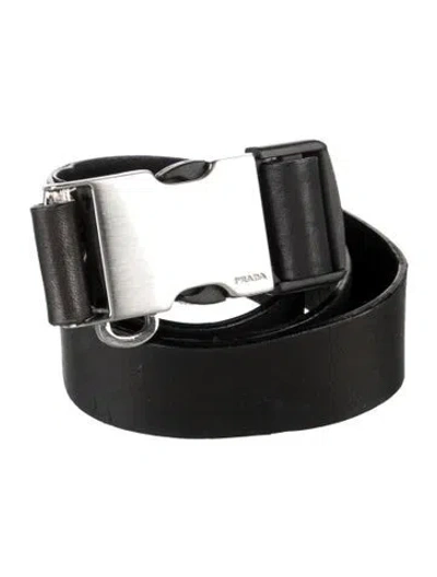 Pre-owned Prada Canvas Belt In Black