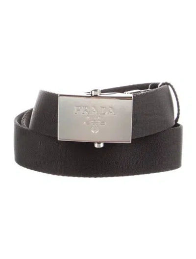 Pre-owned Prada Canvas Belt In Black