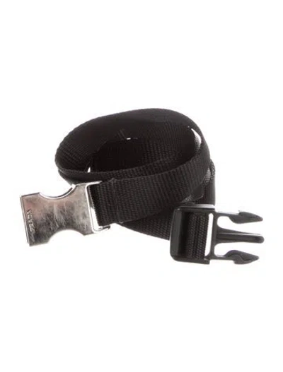 Pre-owned Prada Canvas Belt In Black