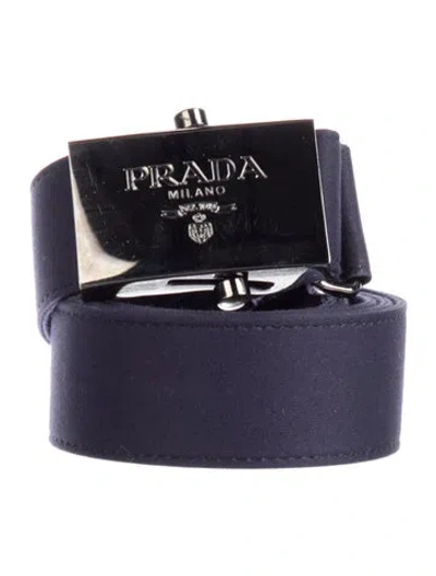 Pre-owned Prada Canvas Belt In Blue