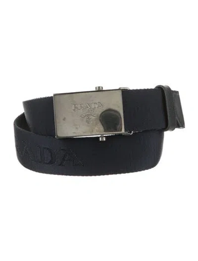 Pre-owned Prada Canvas Belt In Blue