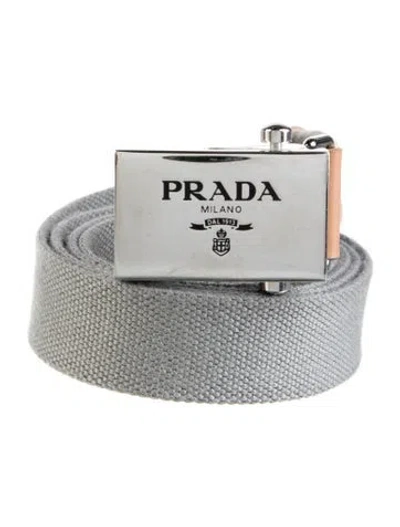 Pre-owned Prada Canvas Belt In Gray
