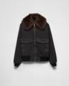 Prada Black Cotton Padded Jacket In Black
