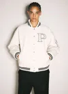 Prada Patch Bomber Jacket In Cream
