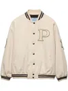 Prada Canvas Bomber Jacket With Patches In F0304 Neutral