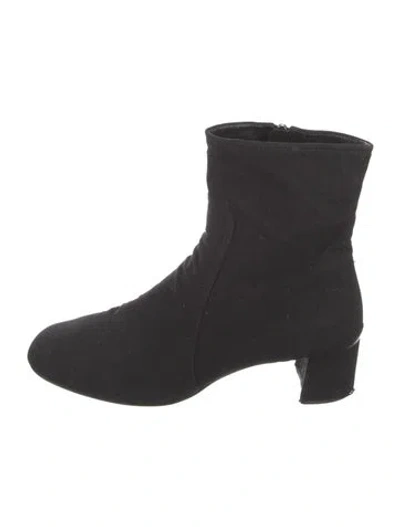 Pre-owned Prada Canvas Boots In Black
