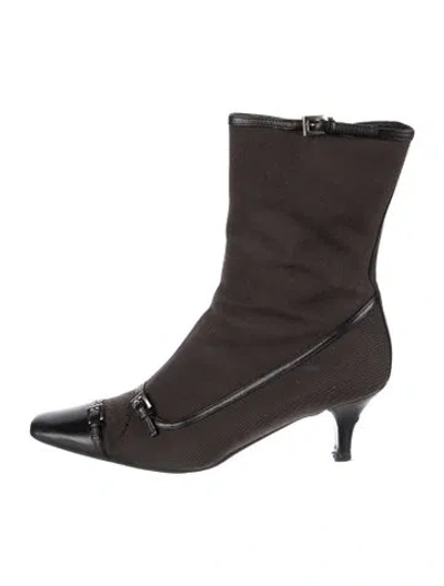 Pre-owned Prada Canvas Boots In Green