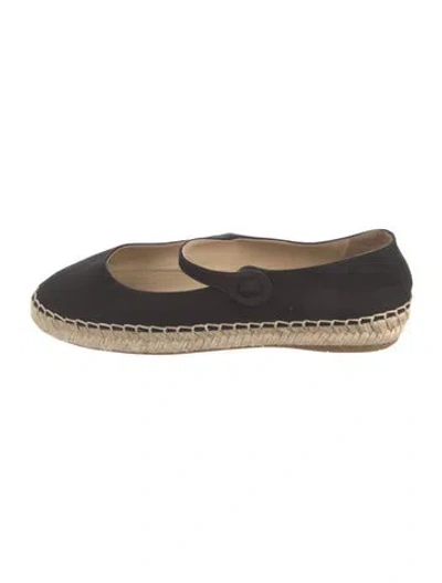 Pre-owned Prada Canvas Braided Accents Espadrilles In Black